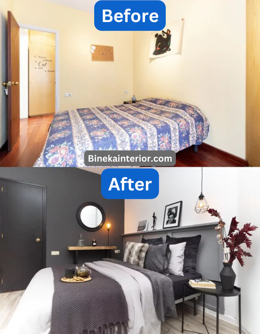 desain kamar tidur before after