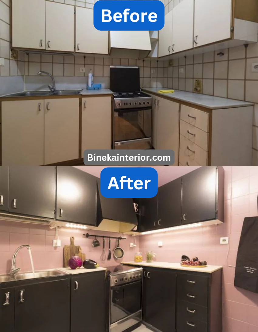 desain kitchen set before dan after